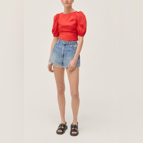 Urban Outfitters Red Strappy-Back Puff Sleeve
Blouse Sz S - Picture 14 of 15